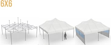 Carpa plegable Classic cuadrada de 6x6 m