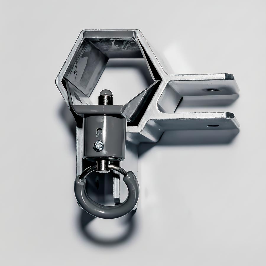 Abrazadera hexagonal con anilla para perfil 50×2 mm